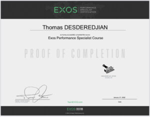 Certification de spécialiste de la performance